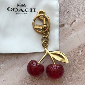 COACH Gold-Tone Logo Ring Keychain